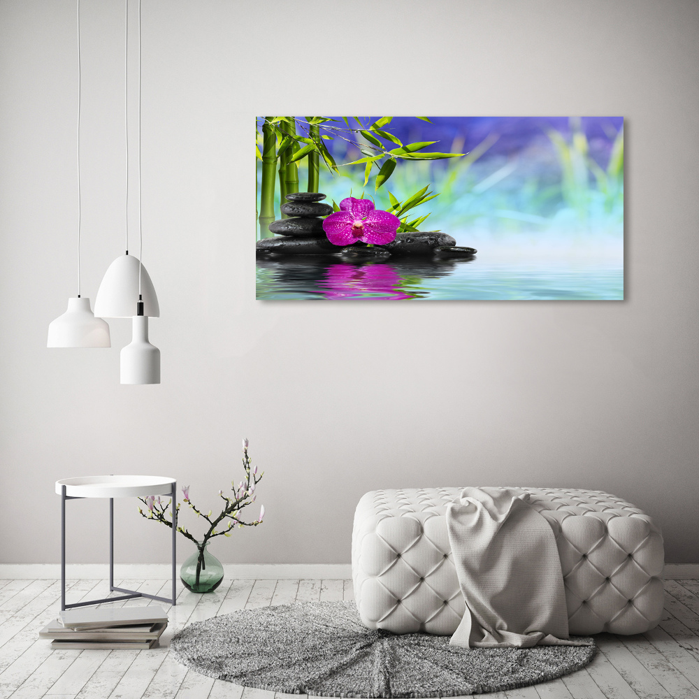 Canvas wall art Orchid bamboo