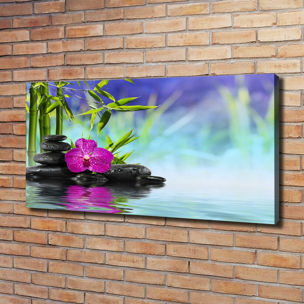 Canvas wall art Orchid bamboo