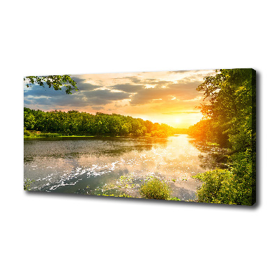 Canvas wall art Twilight on the river