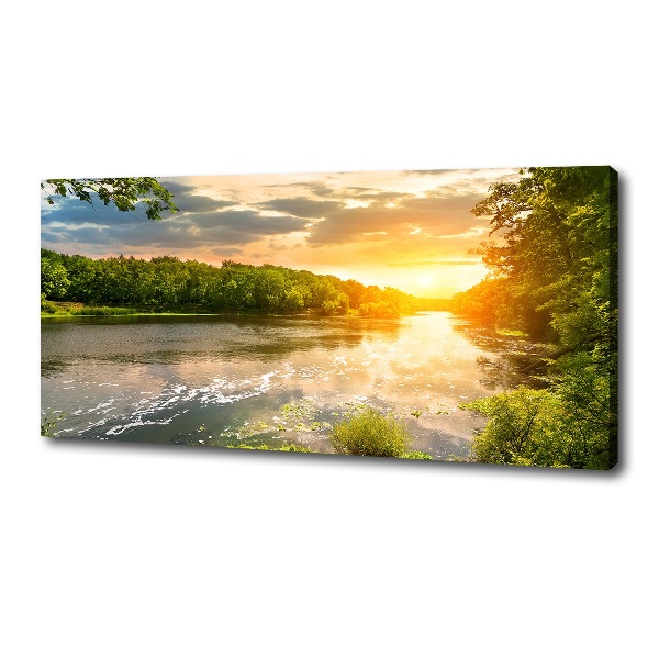 Canvas wall art Twilight on the river