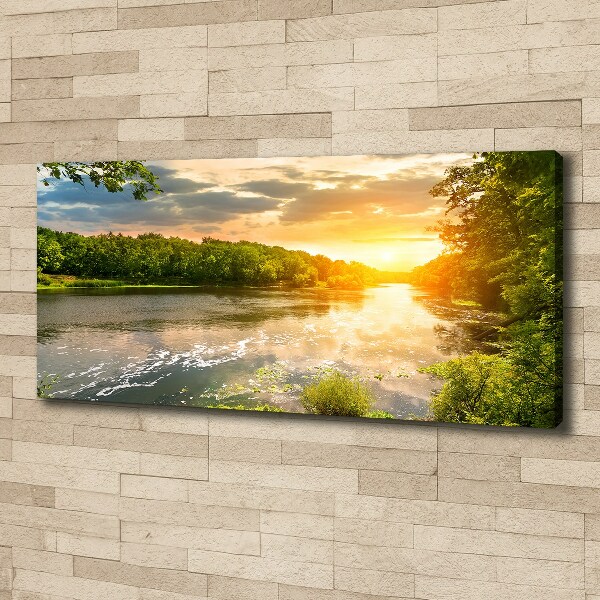 Canvas wall art Twilight on the river