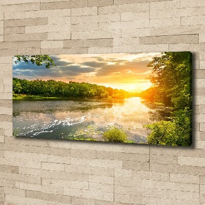 Canvas wall art Twilight on the river