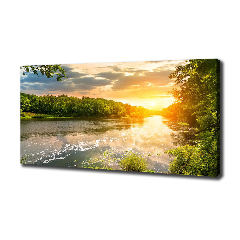 Canvas wall art Twilight on the river