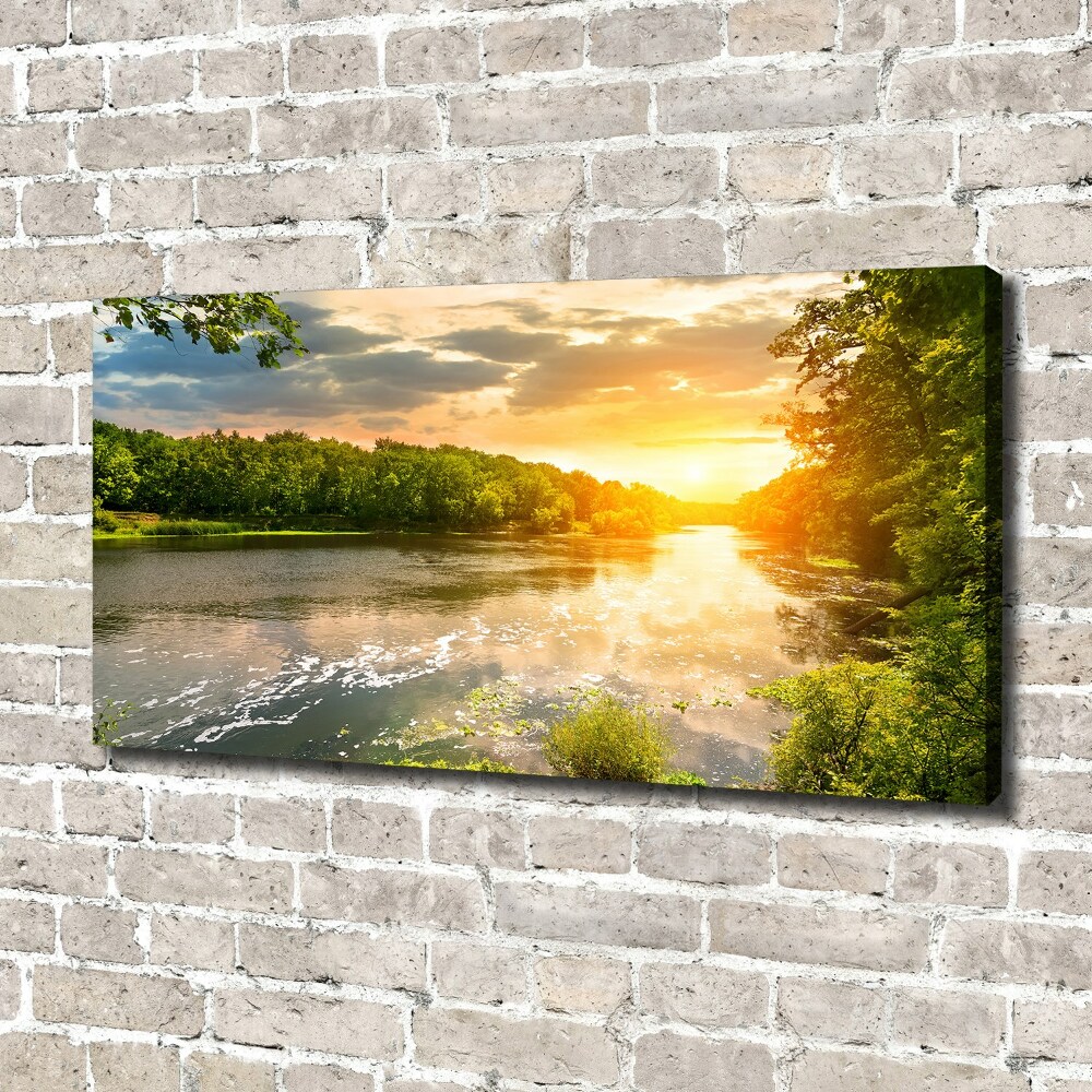 Canvas wall art Twilight on the river