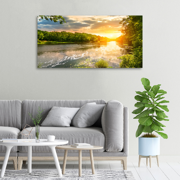 Canvas wall art Twilight on the river