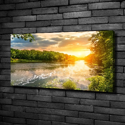 Canvas wall art Twilight on the river