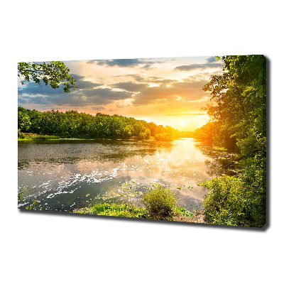 Canvas wall art Twilight on the river