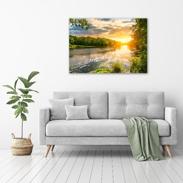 Canvas wall art Twilight on the river