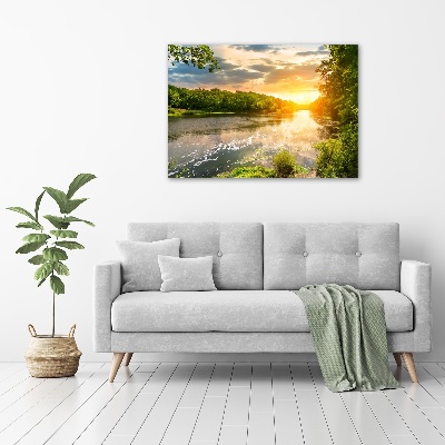 Canvas wall art Twilight on the river