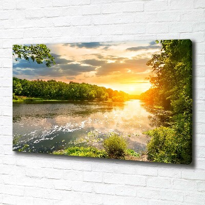 Canvas wall art Twilight on the river