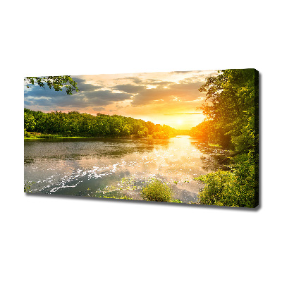 Canvas wall art Twilight on the river