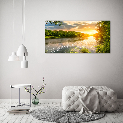 Canvas wall art Twilight on the river