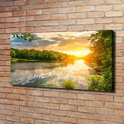 Canvas wall art Twilight on the river