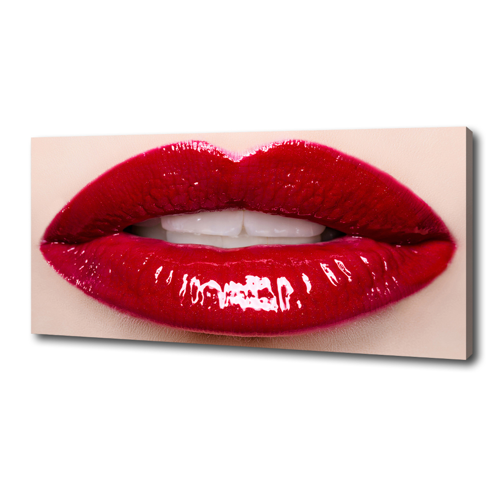 Canvas wall art Red lips