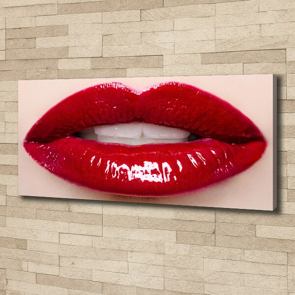 Canvas wall art Red lips