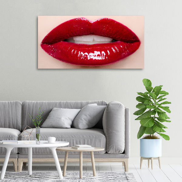 Canvas wall art Red lips