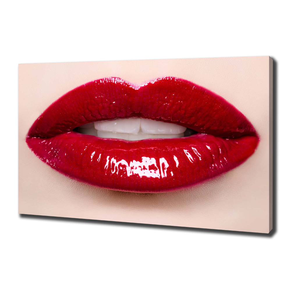 Canvas wall art Red lips