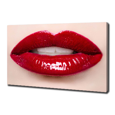 Canvas wall art Red lips