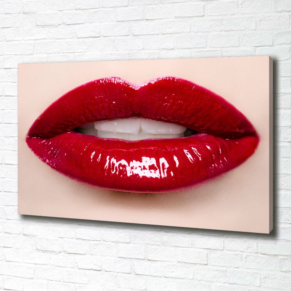 Canvas wall art Red lips