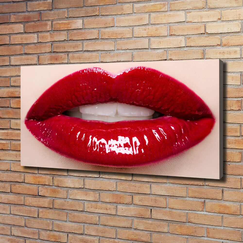 Canvas wall art Red lips