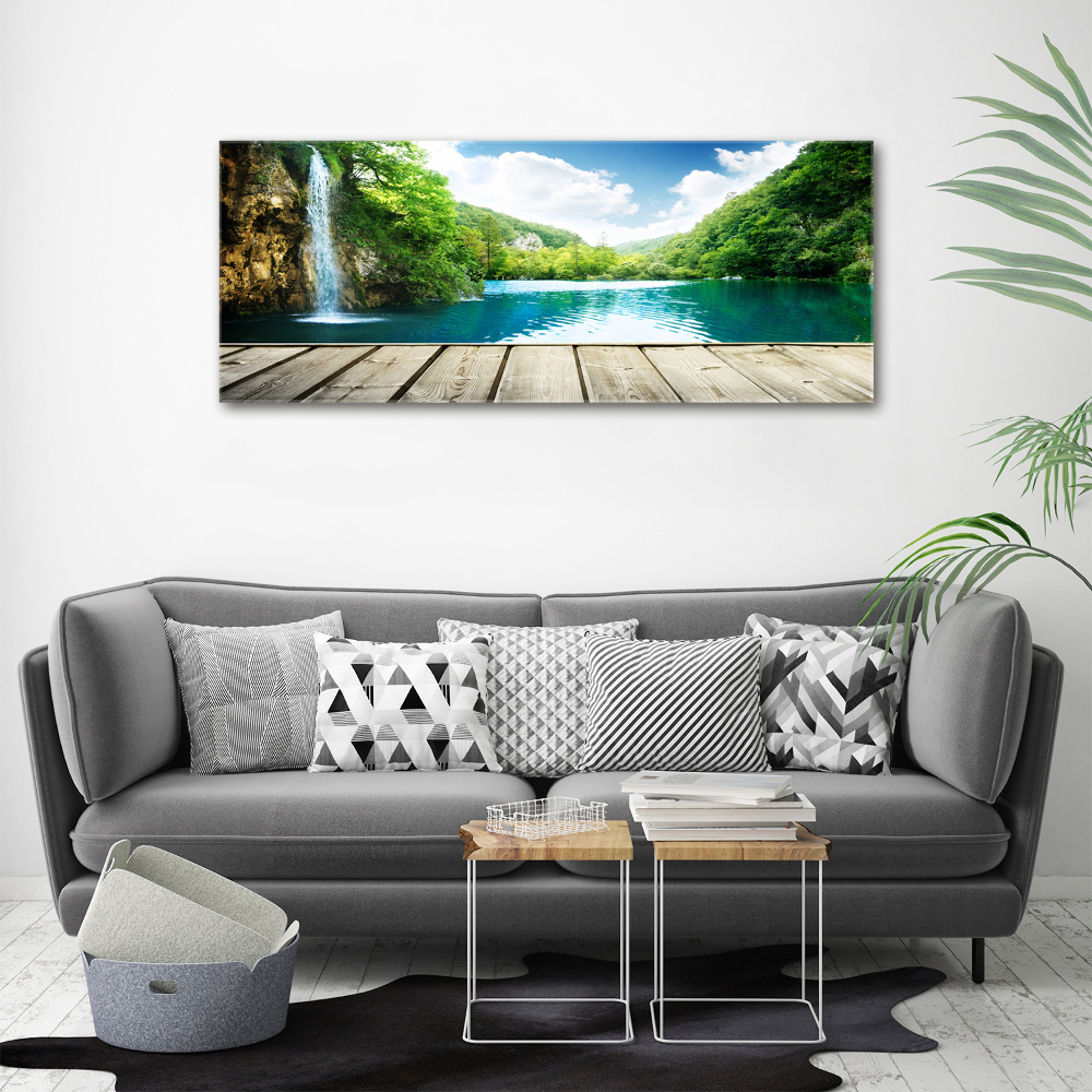 Canvas wall art Waterfall in the forest