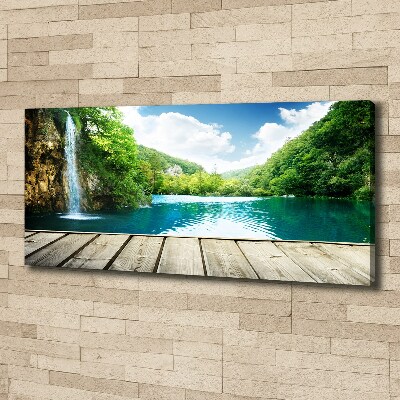 Canvas wall art Waterfall in the forest