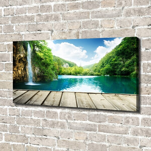 Canvas wall art Waterfall in the forest