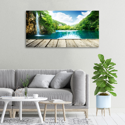 Canvas wall art Waterfall in the forest