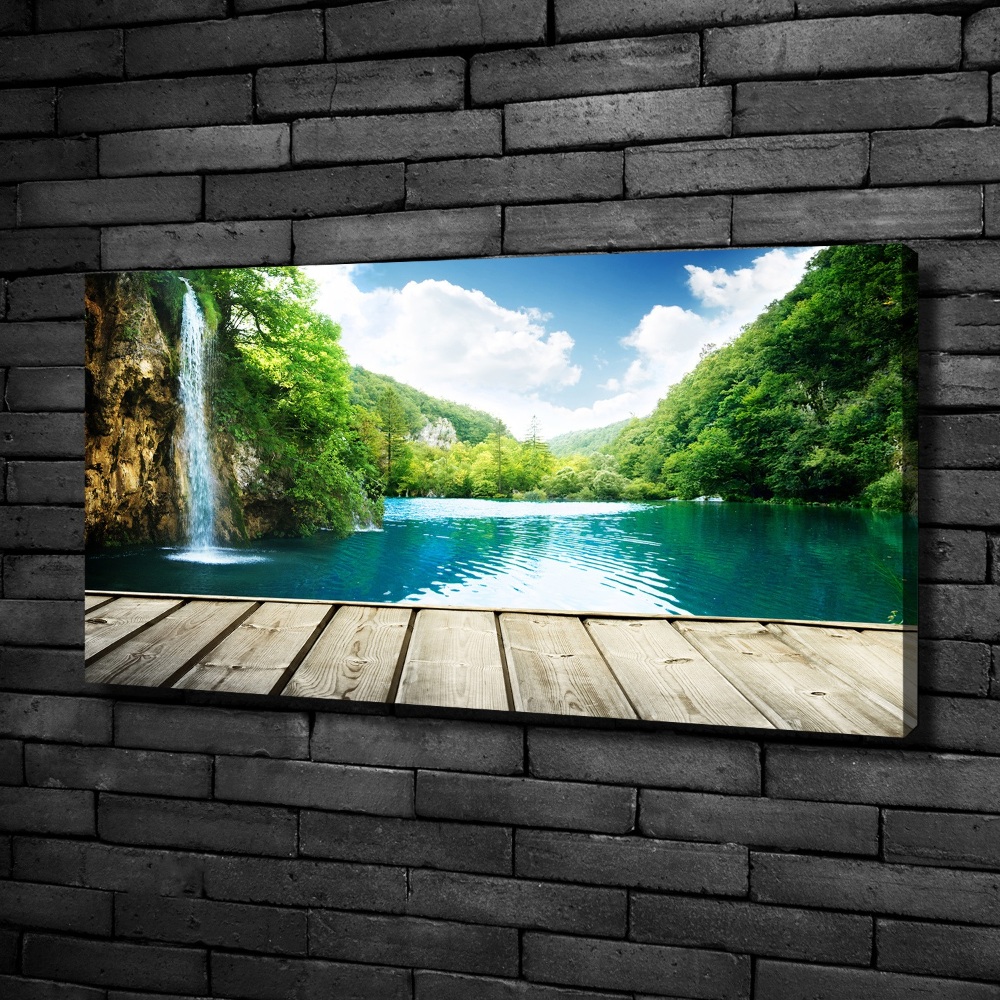 Canvas wall art Waterfall in the forest