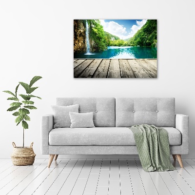 Canvas wall art Waterfall in the forest