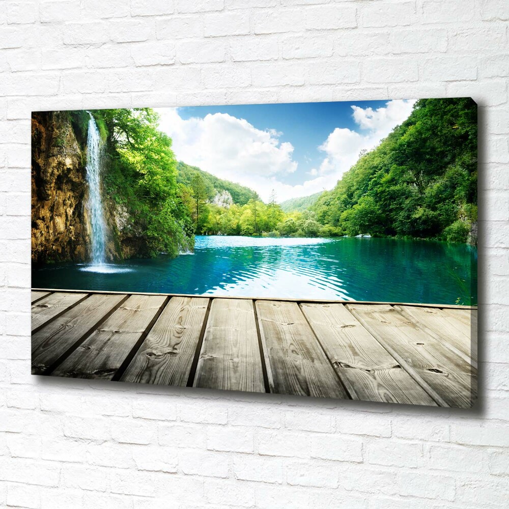 Canvas wall art Waterfall in the forest