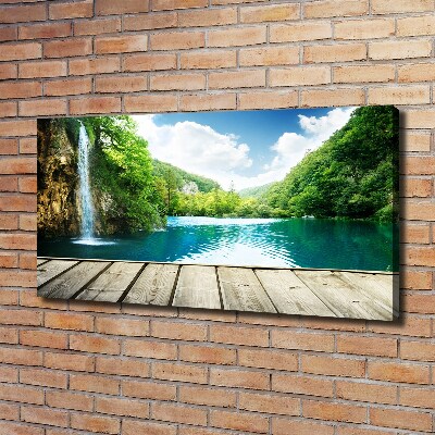 Canvas wall art Waterfall in the forest