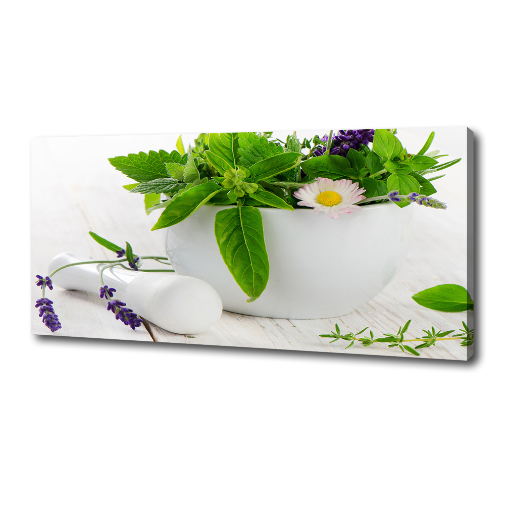 Canvas wall art Mortar and herbs