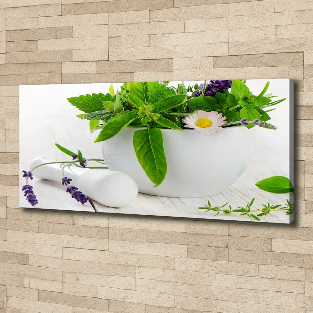 Canvas wall art Mortar and herbs