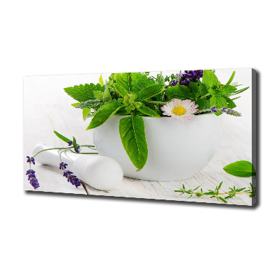 Canvas wall art Mortar and herbs