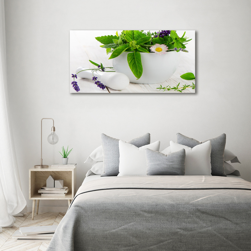 Canvas wall art Mortar and herbs