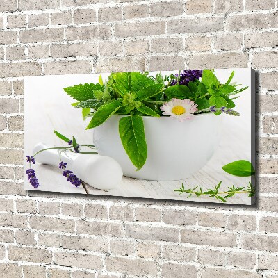 Canvas wall art Mortar and herbs