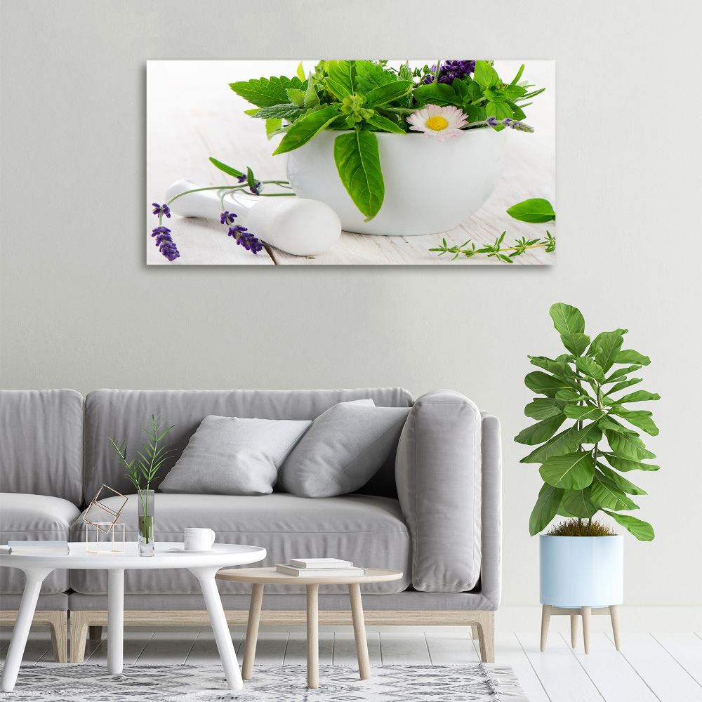 Canvas wall art Mortar and herbs