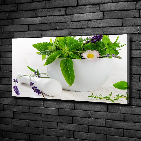 Canvas wall art Mortar and herbs