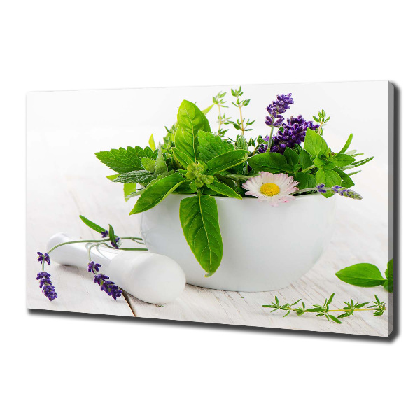 Canvas wall art Mortar and herbs