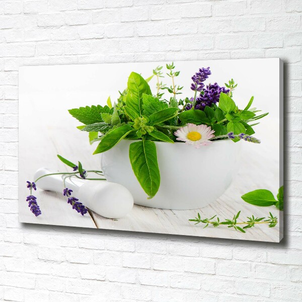 Canvas wall art Mortar and herbs