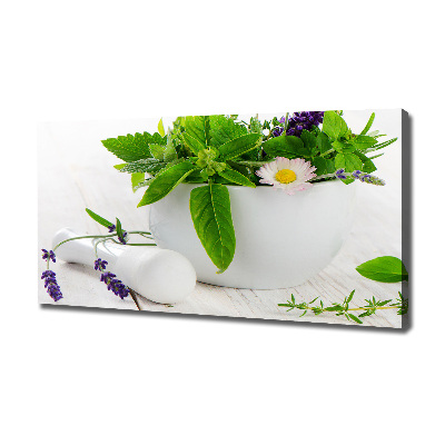 Canvas wall art Mortar and herbs