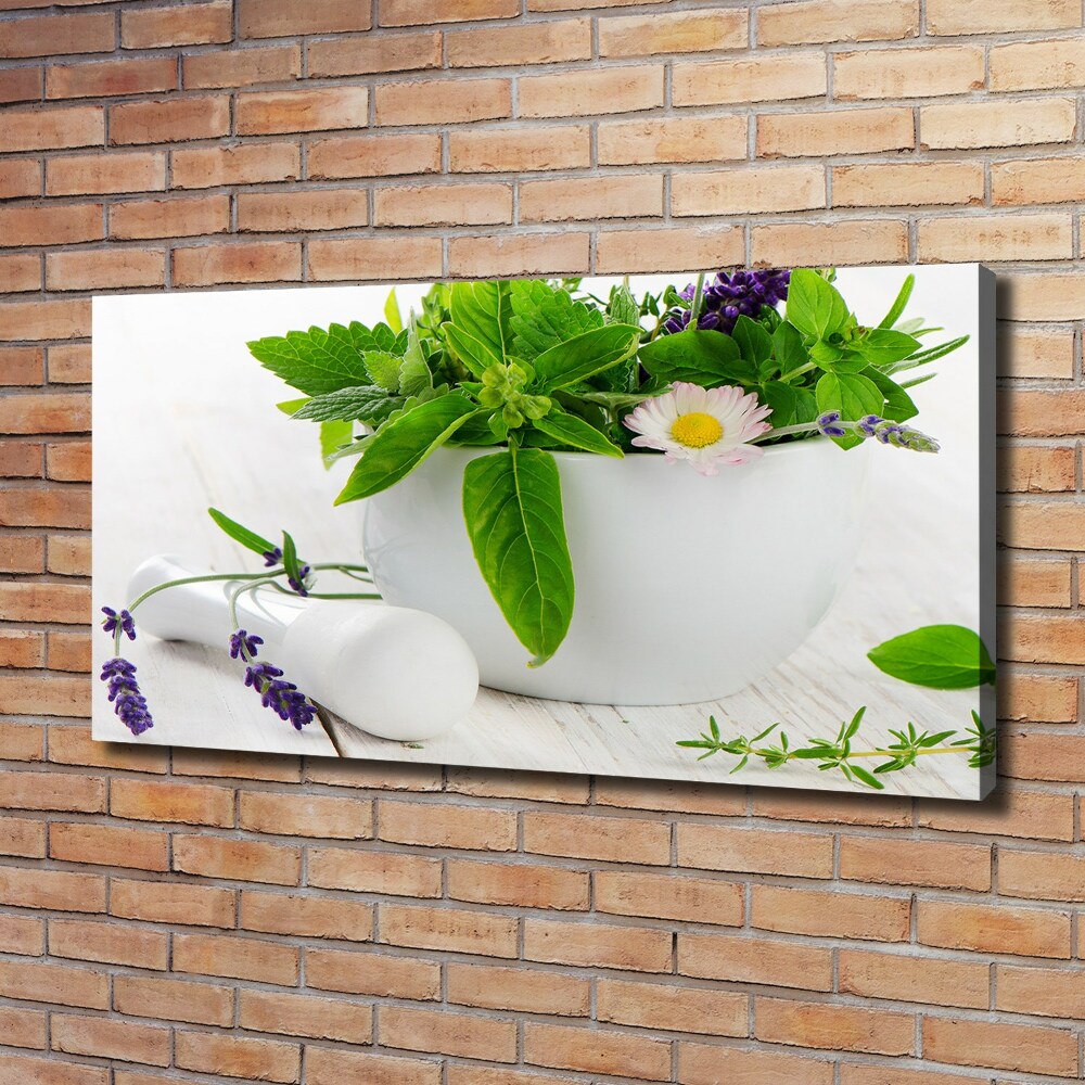 Canvas wall art Mortar and herbs