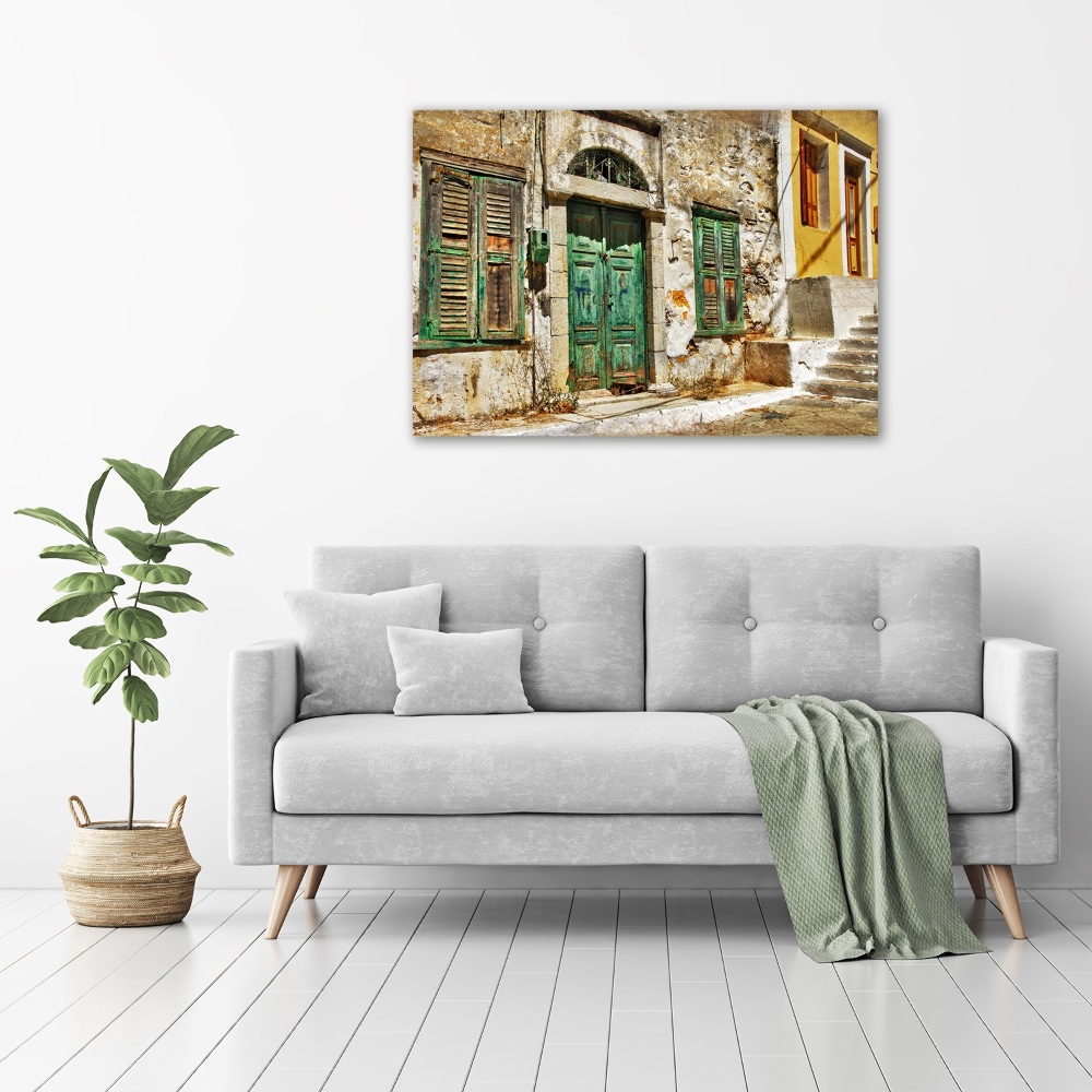 Canvas wall art Greek streets