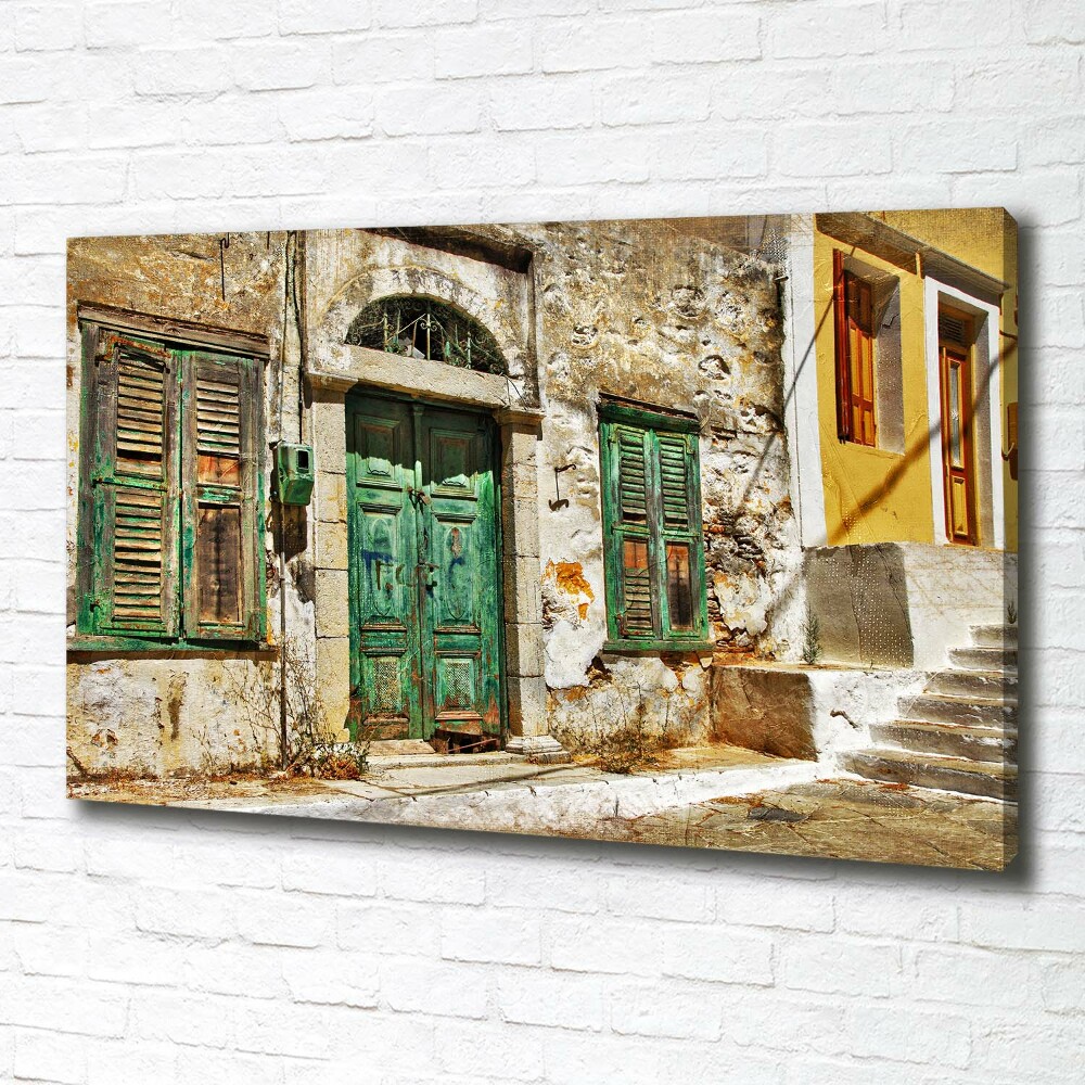 Canvas wall art Greek streets