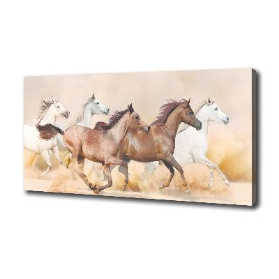 Canvas wall art Horses at gallop