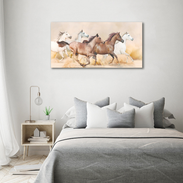 Canvas wall art Horses at gallop