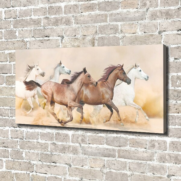 Canvas wall art Horses at gallop