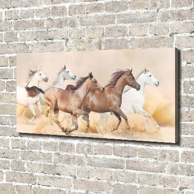 Canvas wall art Horses at gallop