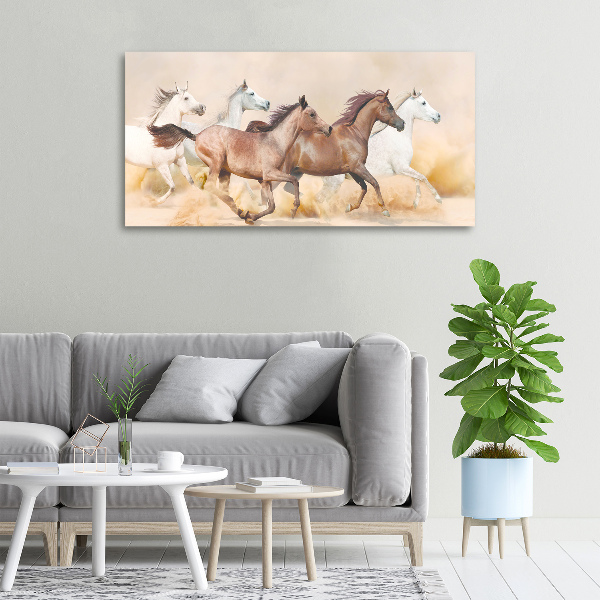 Canvas wall art Horses at gallop